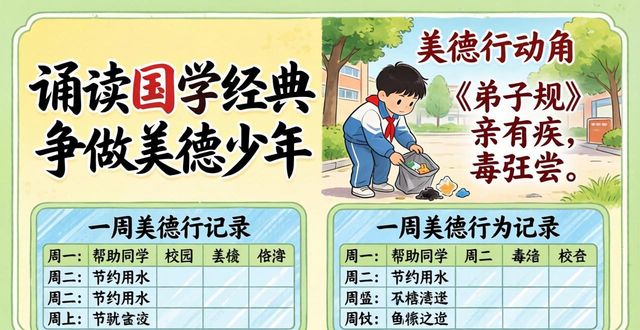 誦讀國學(xué)經(jīng)典爭做美德少年手抄報(bào)